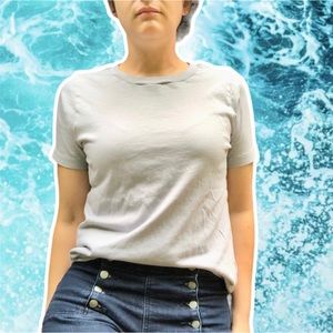 Madewell Supima Cotton Essential Crewneck Tee in Lavender Gray, Size S